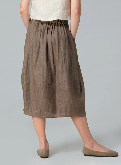 Linen Loose Lantern Skirt