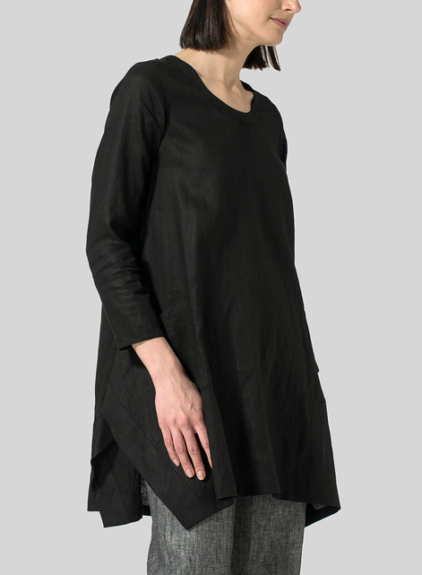 Linen Long Sleeve Poncho Top