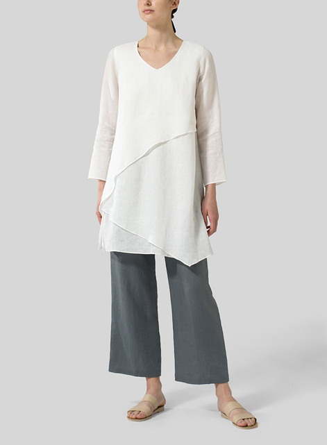 Linen Layering V-neck Tunic