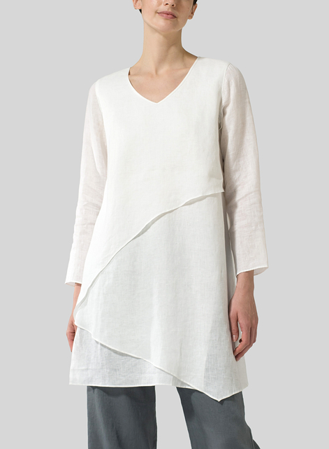 Linen Layering V-neck Tunic