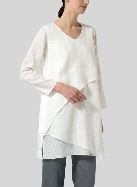 Linen Layering V-neck Tunic