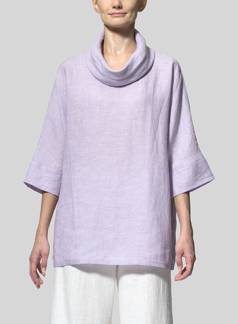 Linen Cowl Neck Top