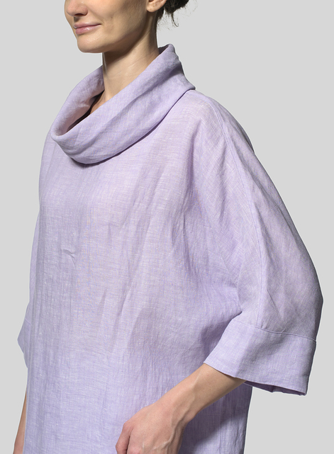 Linen Cowl Neck Top