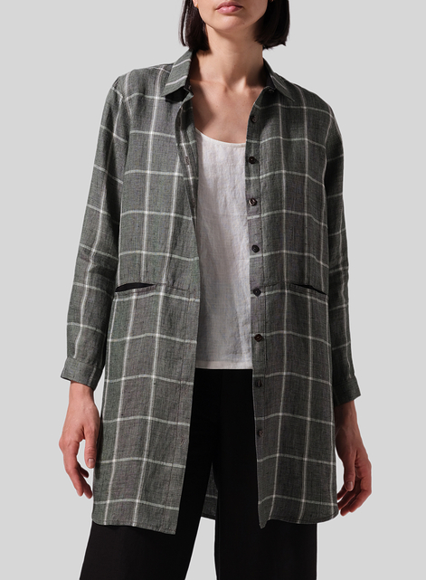 Heavy Linen Contrast Collar Shirt Jacket