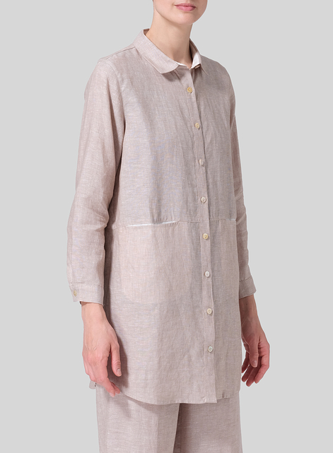 Heavy Linen Contrast Collar Shirt Jacket