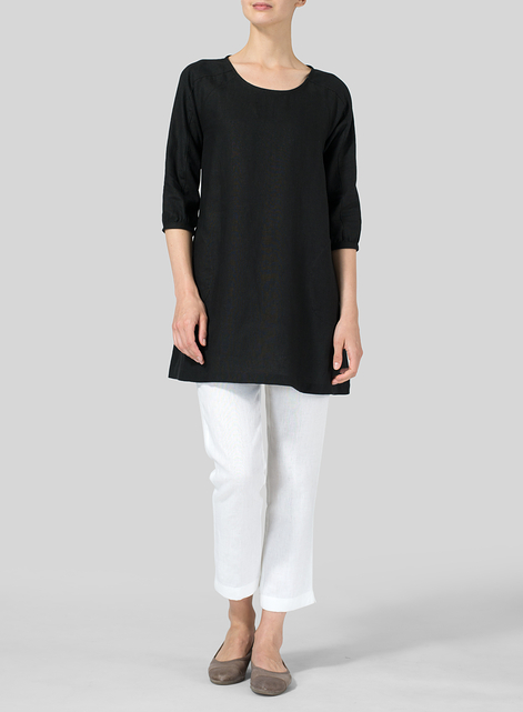 Linen Elbow Sleeve Tunic