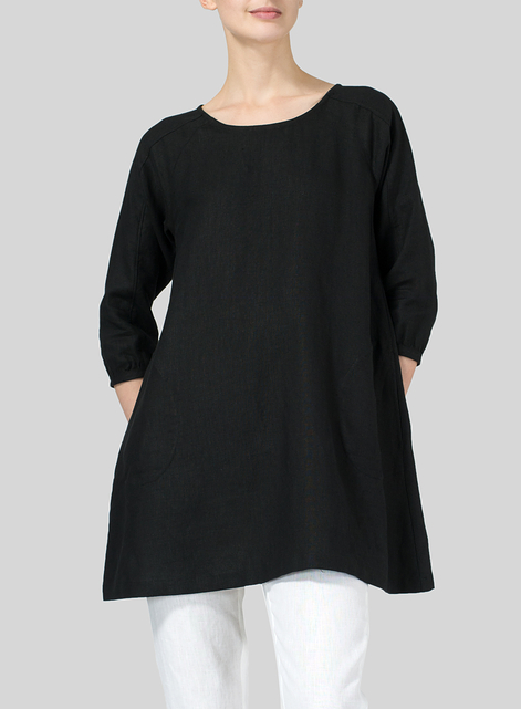 Linen Elbow Sleeve Tunic