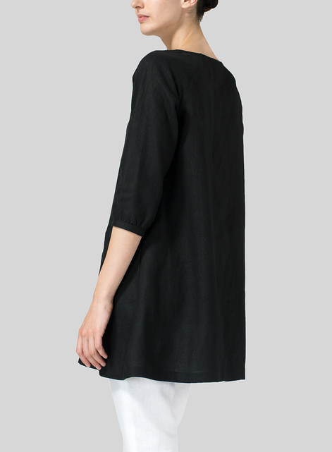 Linen Elbow Sleeve Tunic