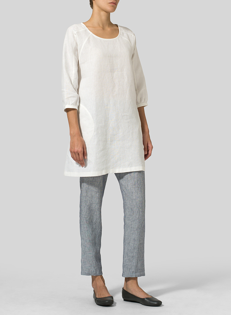 Linen Elbow Sleeve Tunic