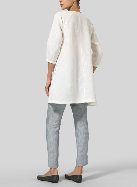 Linen Elbow Sleeve Tunic