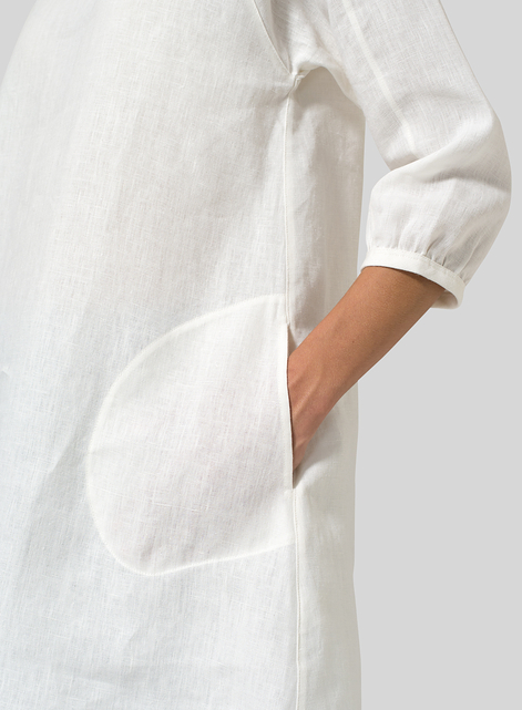 Linen Elbow Sleeve Tunic