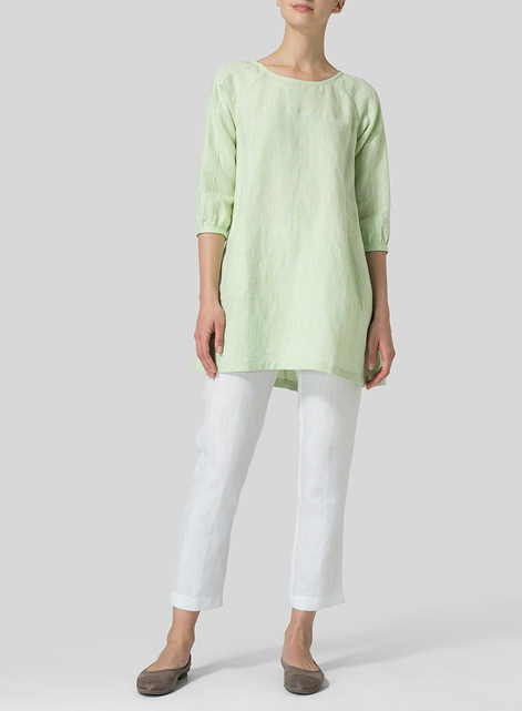 Linen Elbow Sleeve Tunic