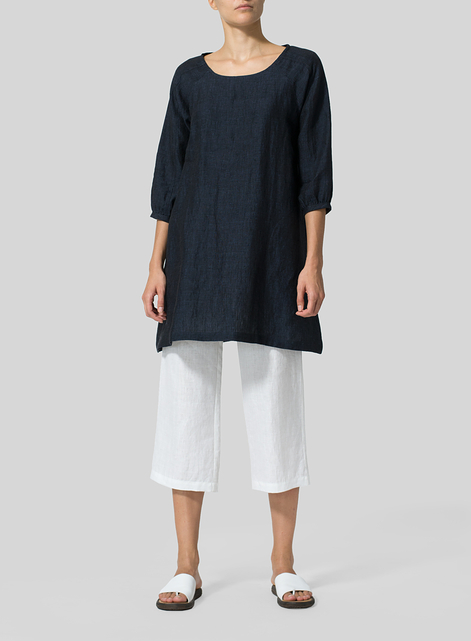 Linen Elbow Sleeve Tunic