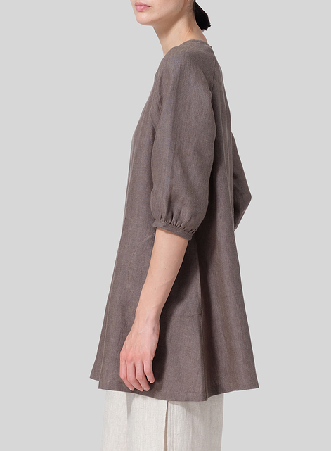 Linen Elbow Sleeve Tunic