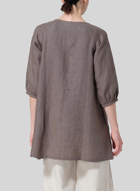 Linen Elbow Sleeve Tunic