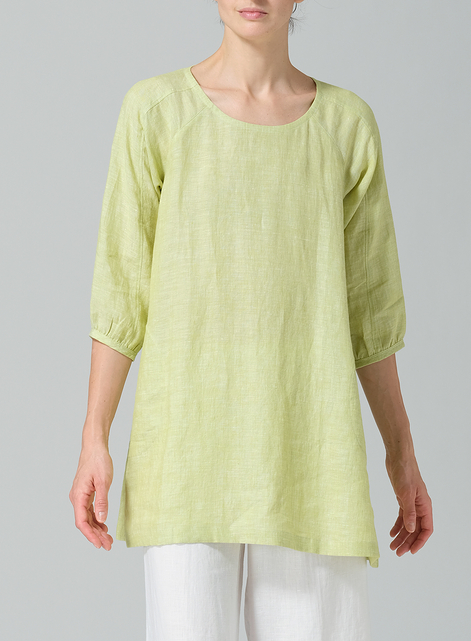 Linen Elbow Sleeve Tunic