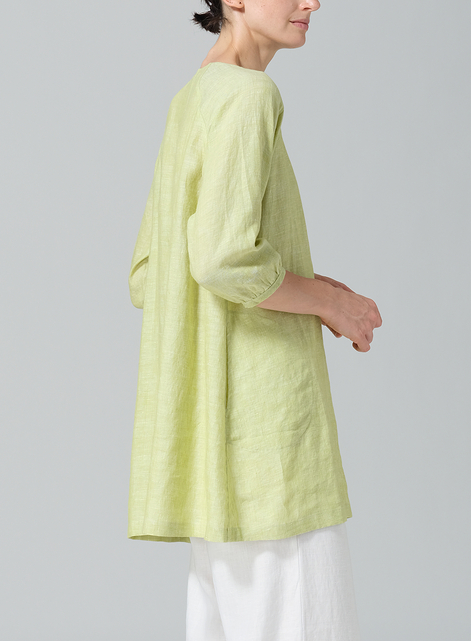 Linen Elbow Sleeve Tunic