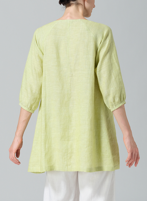 Linen Elbow Sleeve Tunic