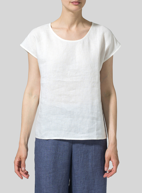 Linen Short Dolman Sleeve Top