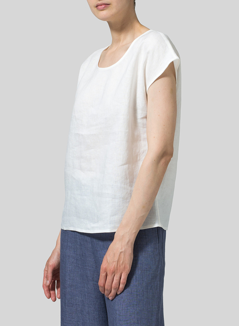 Linen Short Dolman Sleeve Top