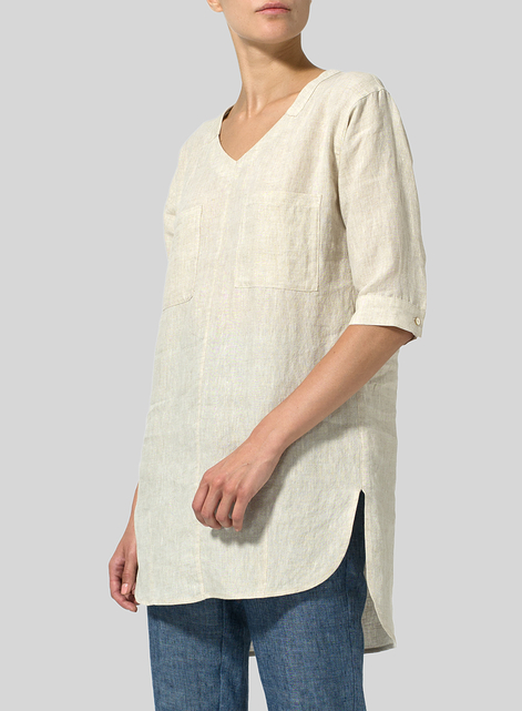 Linen Drop-shoulder Tunics