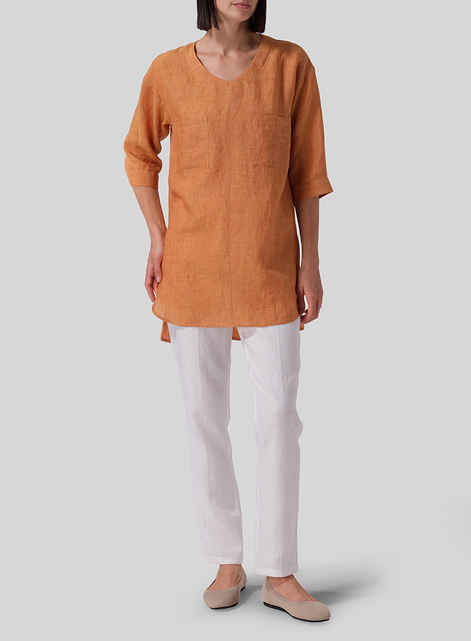 Linen Drop-shoulder Tunics