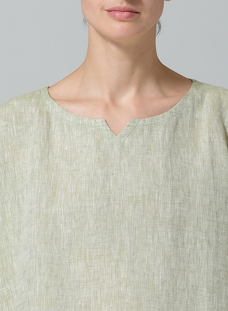 Linen Sweetheart Neckline Tunics