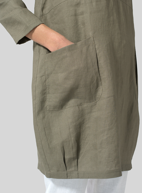 Linen Button Loop Balloon Tunic