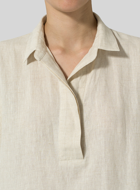 Linen Classic Collar Box Top