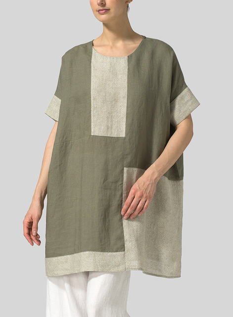 Linen Oversize Patchwork Tunic