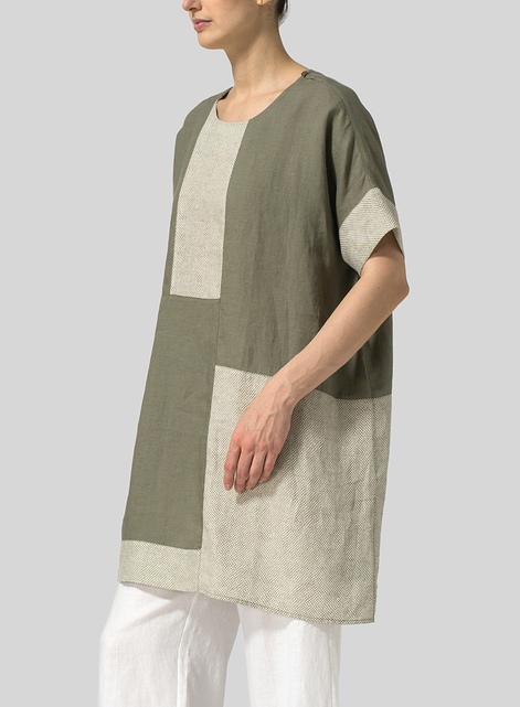 Linen Oversize Patchwork Tunic