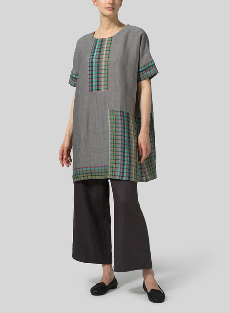 Linen Oversize Patchwork Tunic