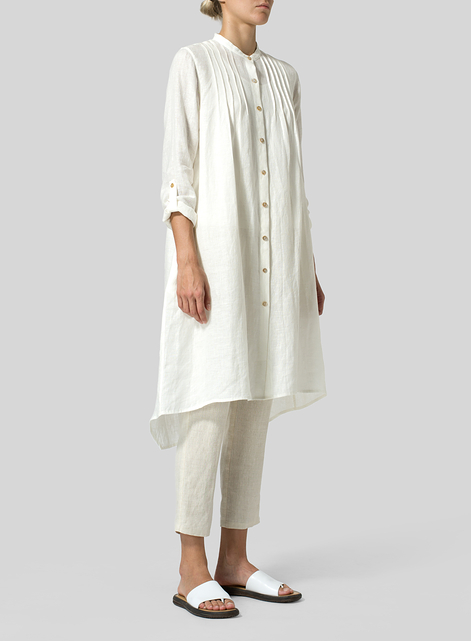 Linen A-Line Long Sleeve Tunic