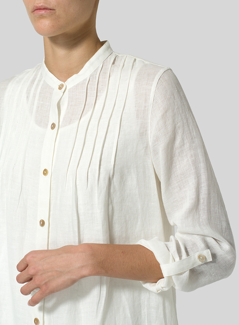 Linen A-Line Long Sleeve Tunic