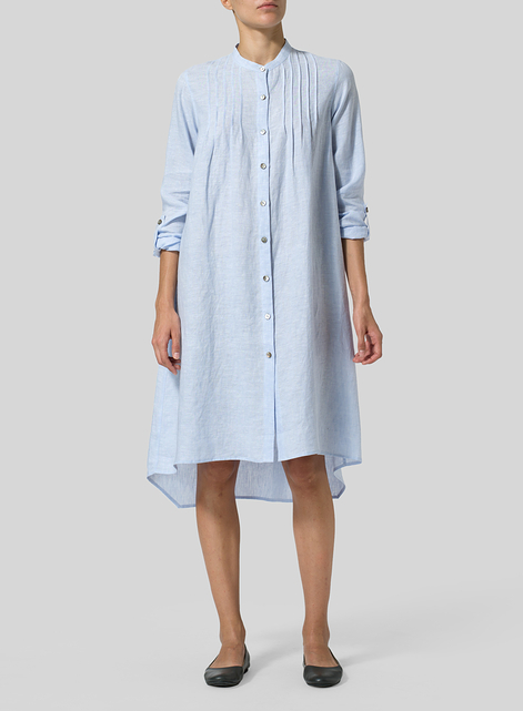 Linen A-Line Long Sleeve Tunic