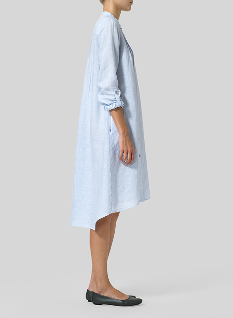 Linen A-Line Long Sleeve Tunic