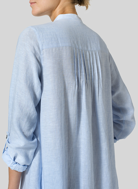 Linen A-Line Long Sleeve Tunic