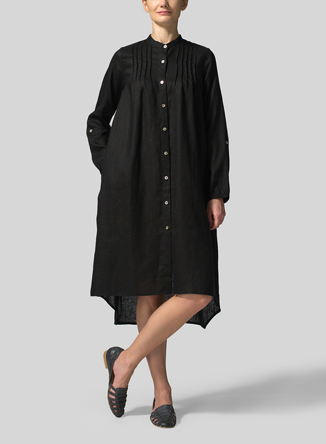 Linen A-Line Long Sleeve Tunic