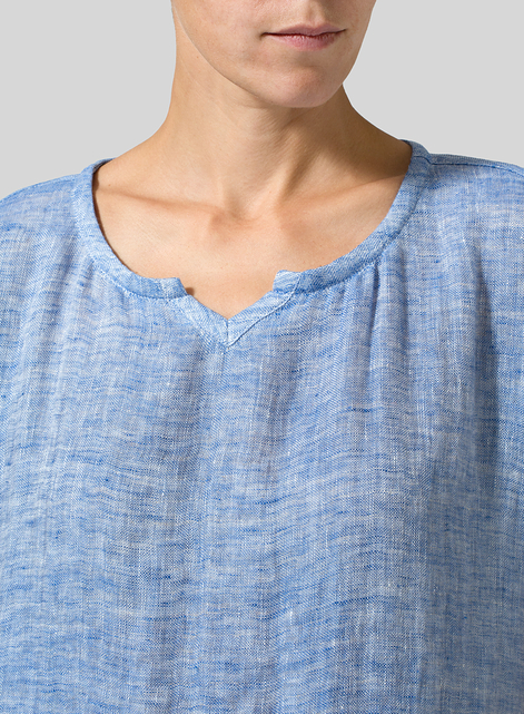 Linen Sweetheart Neckline Doublecloth Tunics