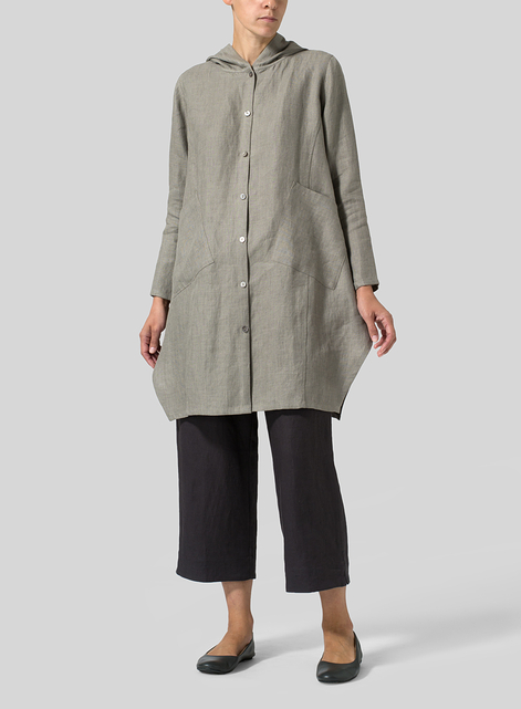 Linen Hooded Shirt