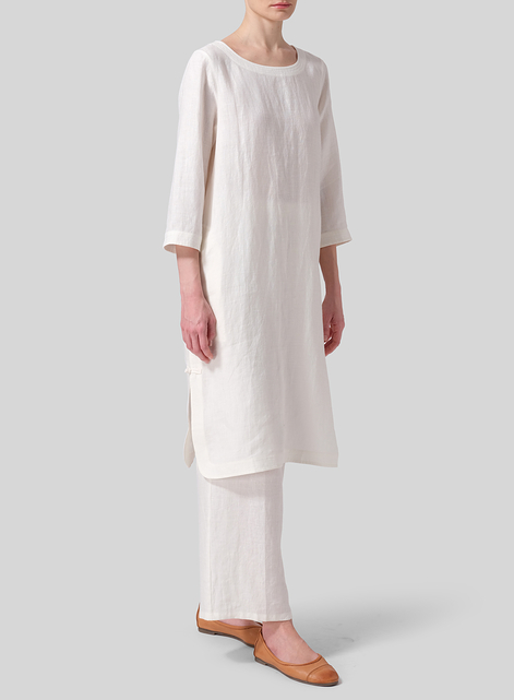 Linen Handmade Knot Long Tunic