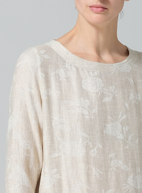 Linen Handmade Knot Jacquard Long Tunic