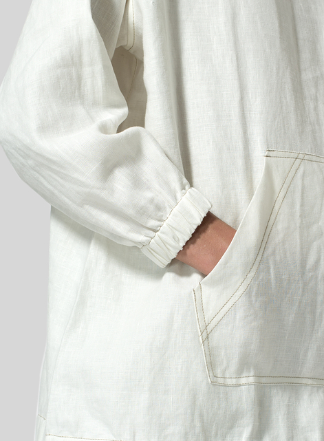 Linen Oversized Hoodie Top