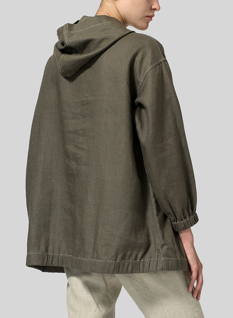 Linen Oversized Hoodie Top