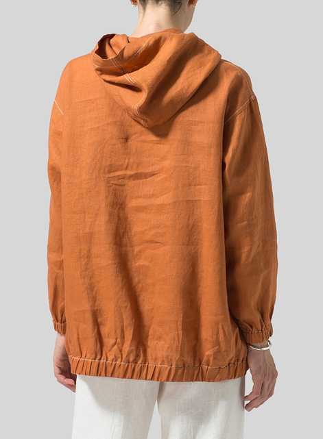 Linen Oversized Hoodie Top