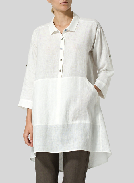 Linen Classic Collar A Shape Tunic