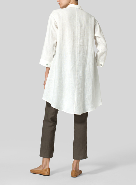 Linen Classic Collar A Shape Tunic