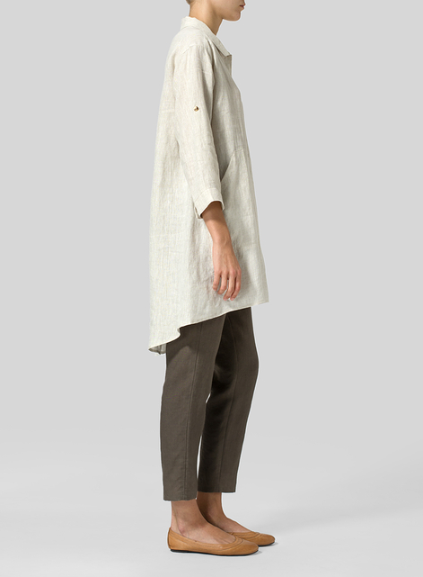 Linen Classic Collar A Shape Tunic