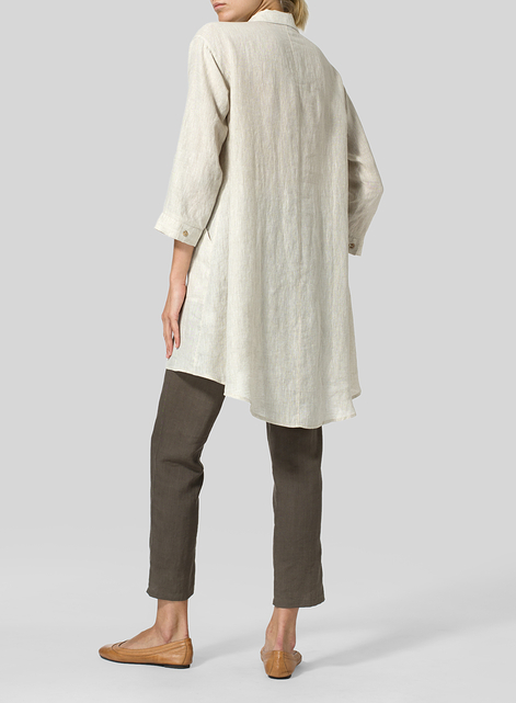 Linen Classic Collar A Shape Tunic