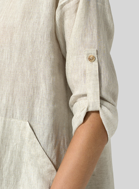 Linen Classic Collar A Shape Tunic